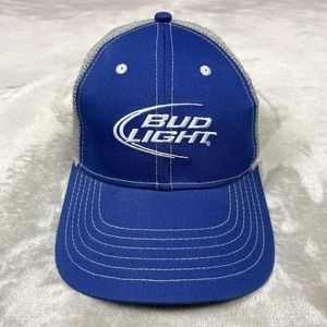 Bud Light Hat Mens One Size OFSA Mesh Blue Trucker Snapback
